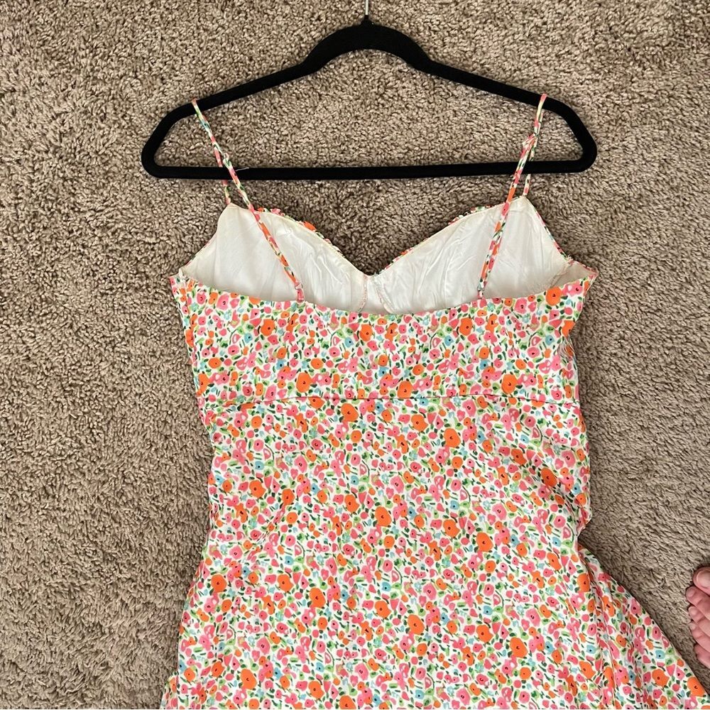 Princess Polly Floral Slip Midi Dress in White, Pink & Orange - Picture 7 of 8